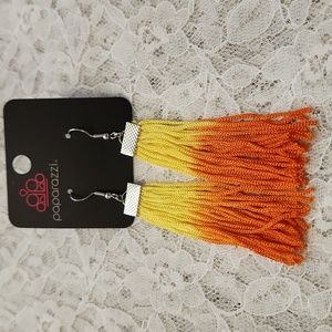 Paparazzi Orange Hombre Fringe Earrings